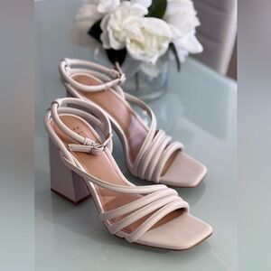 Target Cream Heels with Chunky Block Heel